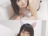 ☆Cモデル るみちゃんシリーズ⑧(完) 猫耳しっぽ綿パン（白） 猫耳姿でにゃんにゃんポーズ
